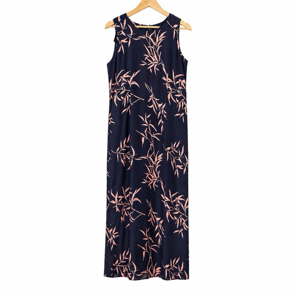 Vintage Spenser Jeremy 100% Silk Maxi Dress Womens 10 Resort Quiet Luxury Modest